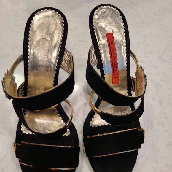 Italian Black and Gold bling heels - Picture 3 of 5